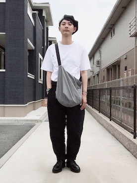 「NO ID.（ノーアイディ）のアイテム（ハンチング/ベレー帽）」を使った、ぴーすけぴーすけさん（メンズ・175cm）の夏コーディネート