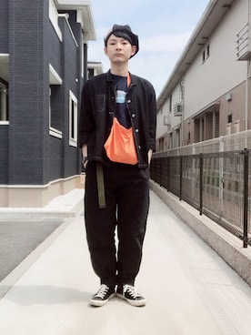 「NO ID.（ノーアイディ）のアイテム（ハンチング/ベレー帽）」を使った、ぴーすけぴーすけさん（メンズ・175cm）の夏コーディネート