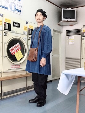 「NO ID.（ノーアイディ）のアイテム（ハンチング/ベレー帽）」を使った、ぴーすけぴーすけさん（メンズ・175cm）の夏コーディネート