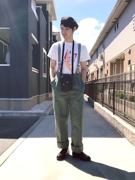 「NO ID.（ノーアイディ）のアイテム（ハンチング/ベレー帽）」を使った、ぴーすけぴーすけさん（メンズ・175cm）の夏コーディネート