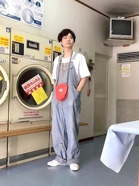 「HERMES」｜「アイテム（オールインワン・サロペット）」を使った、ぴーすけぴーすけさん（メンズ・175cm）の秋コーディネート