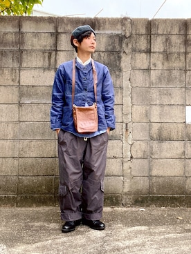 「VOO（ヴォー）のアイテム（ハンチング/ベレー帽）」を使った、ぴーすけぴーすけさん（メンズ・175cm）の冬コーディネート
