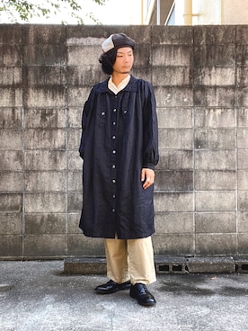 「NO ID.（ノーアイディ）のアイテム（ハンチング/ベレー帽）」を使った、ぴーすけぴーすけさん（メンズ・175cm）の秋コーディネート