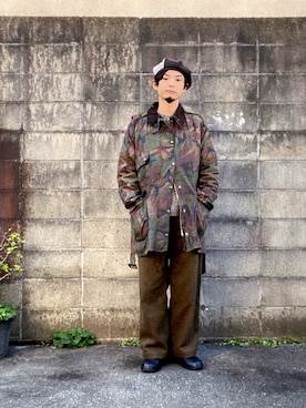 「NO ID.（ノーアイディ）のアイテム（ハンチング/ベレー帽）」を使った、ぴーすけぴーすけさん（メンズ・175cm）の冬コーディネート