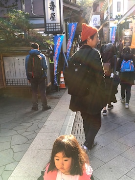 「カーキアウター」｜「アイテム（その他アウター）」を使った、Yuki＊Kuroさん（メンズ・176cm）の冬コーディネート