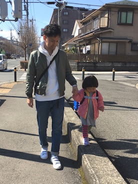 「FREAK'S STORE（フリークスストア）のアイテム（MA-1）」を使った、Yuki＊Kuroさん（メンズ・176cm）の春コーディネート