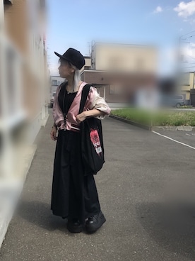「ENVYM（アンビー）のアイテム（スタジャン）」を使った、asaさん（レディース・153cm）の春コーディネート