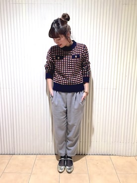 「幾何学模様」｜Dot&Stripes CHILDWOMANさん（レディース・158cm）の秋コーディネート