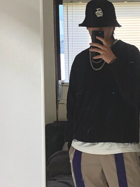 「STADIUM（スタジアム）のアイテム」を使った、Linさん（メンズ・170cm）の冬コーディネート