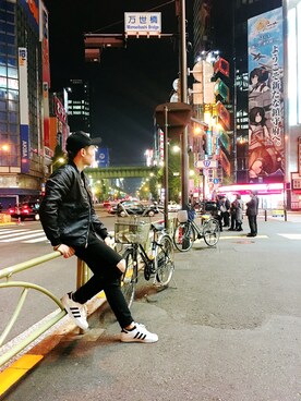 「adidas（アディダス）のアイテム（MA-1）」を使った、Darren xxxさん（メンズ・183cm）の冬コーディネート