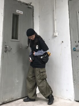 「CONVERSE（コンバース）のアイテム（アクセサリー）」を使った、鸡马唔さん（レディース・160cm）の冬コーディネート