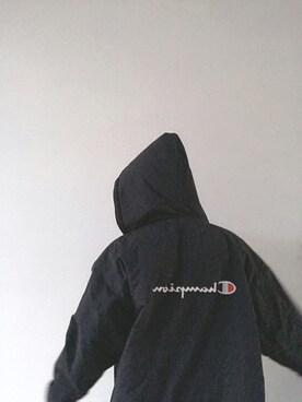 「Champion（チャンピオン）のアイテム（モッズコート）」を使った、Hollyさん（レディース・170cm）の冬コーディネート