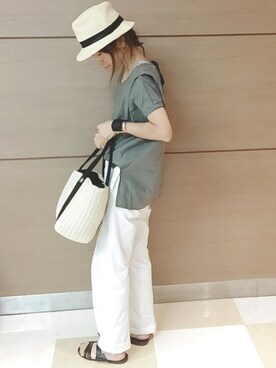 「7月WEAR夏のサンダル祭り」｜きゃなおさん（レディース・155cm）の夏コーディネート
