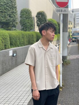 PUBLIC TOKYO リネンライクオープンカラーブラウス PUBLIC TOKYO（パブリックトウキョウ）の「【セットアップ対応