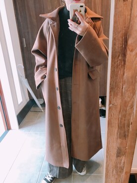 「DHOLIC（ディーホリック）のアイテム（その他アウター）」を使った、azuuuuuさん（レディース・157cm）の冬コーディネート