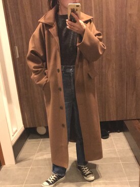 「DHOLIC（ディーホリック）のアイテム（その他アウター）」を使った、azuuuuuさん（レディース・157cm）の冬コーディネート