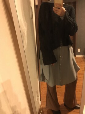 「LOWRYS FARM（ローリーズファーム）のストレッチヒールブーツ　851418（ブーツ）」を使った、azuuuuuさん（レディース・157cm）の冬コーディネート