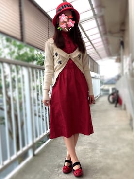 「レトロワンピース」｜「アイテム（その他）」を使った、きむらっこさん（レディース・152cm）の秋コーディネート