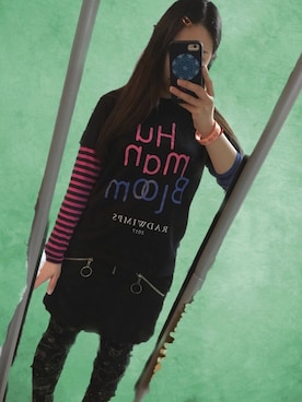 「グッズTシャツ」｜きむらっこさん（レディース・152cm）の春コーディネート