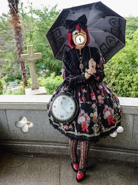 「バラ柄」｜「アイテム（ワンピース/ドレス）」を使った、きむらっこさん（レディース・152cm）の春コーディネート
