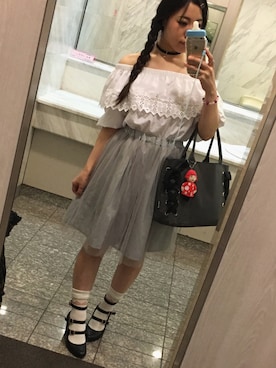 「ガーリーコーデ」｜「アイテム（その他雑貨）」を使った、きむらっこさん（レディース・152cm）の夏コーディネート