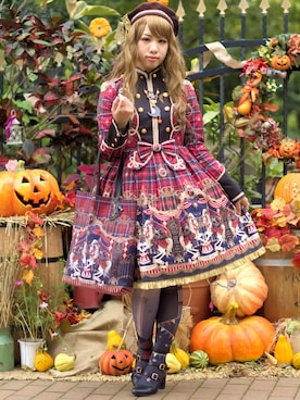 「ロリィタ」｜「アイテム（ハンチング/ベレー帽）」を使った、きむらっこさん（レディース・152cm）の秋コーディネート