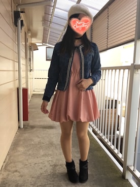 「カジュアルダウン」｜「アイテム（デニムジャケット）」を使った、きむらっこさん（レディース・152cm）の秋コーディネート