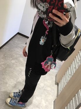 「原宿系」｜「アイテム（PC・スマホグッズ/家電）」を使った、きむらっこさん（レディース・152cm）の冬コーディネート
