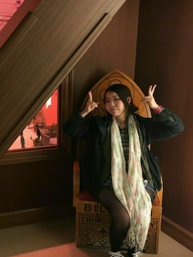 「大阪」｜「アイテム（ブルゾン）」を使った、ゆーP。さん（レディース・157cm）の春コーディネート