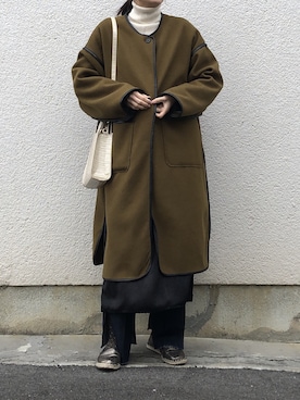 「kastane_ootd」｜「アイテム（その他アウター）」を使った、sakiさん（レディース・165cm）の冬コーディネート