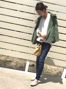 「GRL（グレイル）のアイテム（モッズコート）」を使った、amiさん（レディース・163cm）の春コーディネート