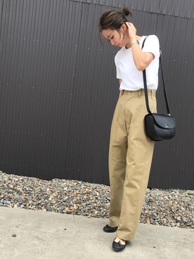 「THE SHINZONE（ザ　シンゾーン）のハイウエストチノパンツ（チノパンツ）」を使った、amiさん（レディース・163cm）の夏コーディネート