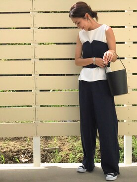 「A part by（アパートバイ）のアイテム（オールインワン・サロペット）」を使った、amiさん（レディース・163cm）の夏コーディネート