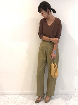 「SLOBE IENA（スローブイエナ）のアイテム（パンプス）」を使った、amiさん（レディース・163cm）の秋コーディネート