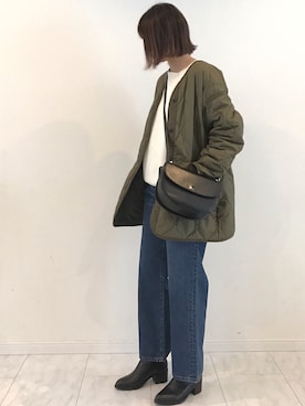 「AZUL ENCANTO」｜「アイテム（ミリタリージャケット）」を使った、amiさん（レディース・163cm）の冬コーディネート