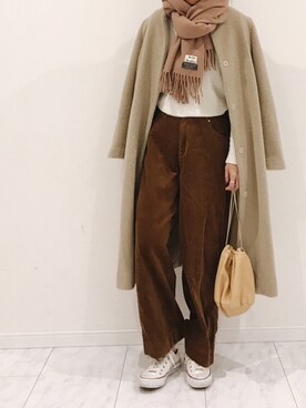 「Ray BEAMS（レイビームス）のアイテム（その他アウター）」を使った、amiさん（レディース・163cm）の冬コーディネート