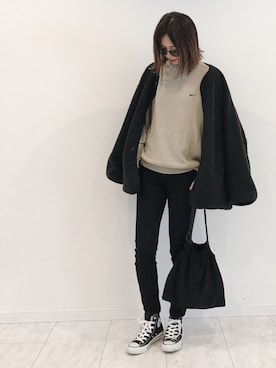「SLOBE IENA（スローブイエナ）のアイテム（ブルゾン）」を使った、amiさん（レディース・163cm）の冬コーディネート