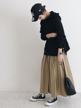 「SEVENDAYS=SUNDAY（セブンデイズサンデイ）のアイテム（帽子）」を使った、amiさん（レディース・163cm）の冬コーディネート