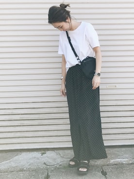 「GRL（グレイル）のアイテム（ピアス（両耳用））」を使った、amiさん（レディース・163cm）の春コーディネート