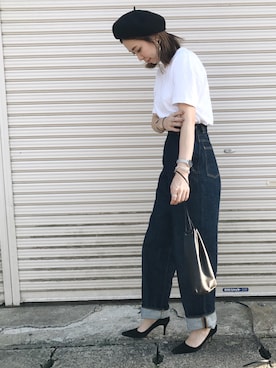 「GRL（グレイル）のアイテム（ハンチング/ベレー帽）」を使った、amiさん（レディース・163cm）の春コーディネート