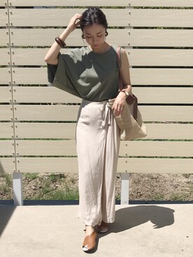 「Furryrate（ファーリーレート）のアイテム（パンツ）」を使った、amiさん（レディース・163cm）の夏コーディネート