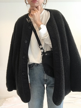 「CLANE（クラネ）のアイテム（その他アウター）」を使った、amiさん（レディース・163cm）の秋コーディネート