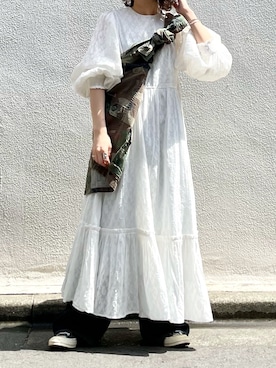「袖ボリューム」｜「アイテム（ミリタリージャケット）」を使った、namuさん（レディース・155cm）の春コーディネート