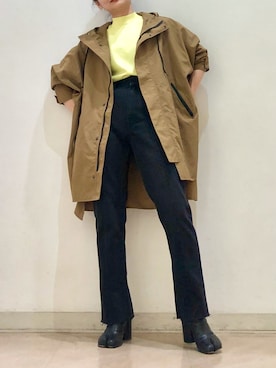 「Maison Margiela（メゾンマルジェラ）のアイテム（ブーツ）」を使った、namuさん（レディース・155cm）の春コーディネート