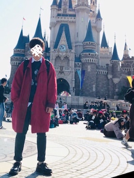 「red」｜「アイテム（その他アウター）」を使った、Hyumaさん（メンズ・164cm）の春コーディネート