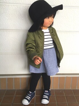 「AZUL by moussy（アズールバイマウジー）のアイテム（ワンピース/ドレス）」を使った、しーさん（キッズ・80cm）の冬コーディネート