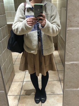 「仕事着」｜「アイテム（ブルゾン）」を使った、YUIさん（レディース・153cm）の冬コーディネート