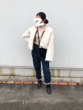 「AS KNOW AS plus（アズノゥアズプラス）のアイテム（その他アウター）」を使った、ヒチョさん（レディース・155cm）の秋コーディネート