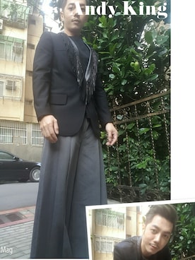 「SAINT LAURENT PARIS（サンローランパリ）のアイテム（チェスターコート）」を使った、ANDY KINGさん（メンズ・176cm）の冬コーディネート