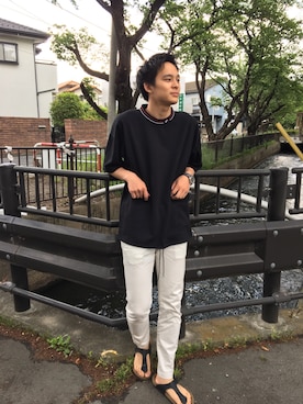 「GUIONNET（ギオネ）のアイテム」を使った、tomaさん（メンズ・179cm）の春コーディネート